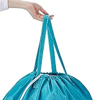 Vista 4 de HOMEST Paquete de 2 bolsas de lavandería de viaje con asas, base cuadrada que puede transportar hasta 3 cargas de ropa, almacenamiento de ropa sucia