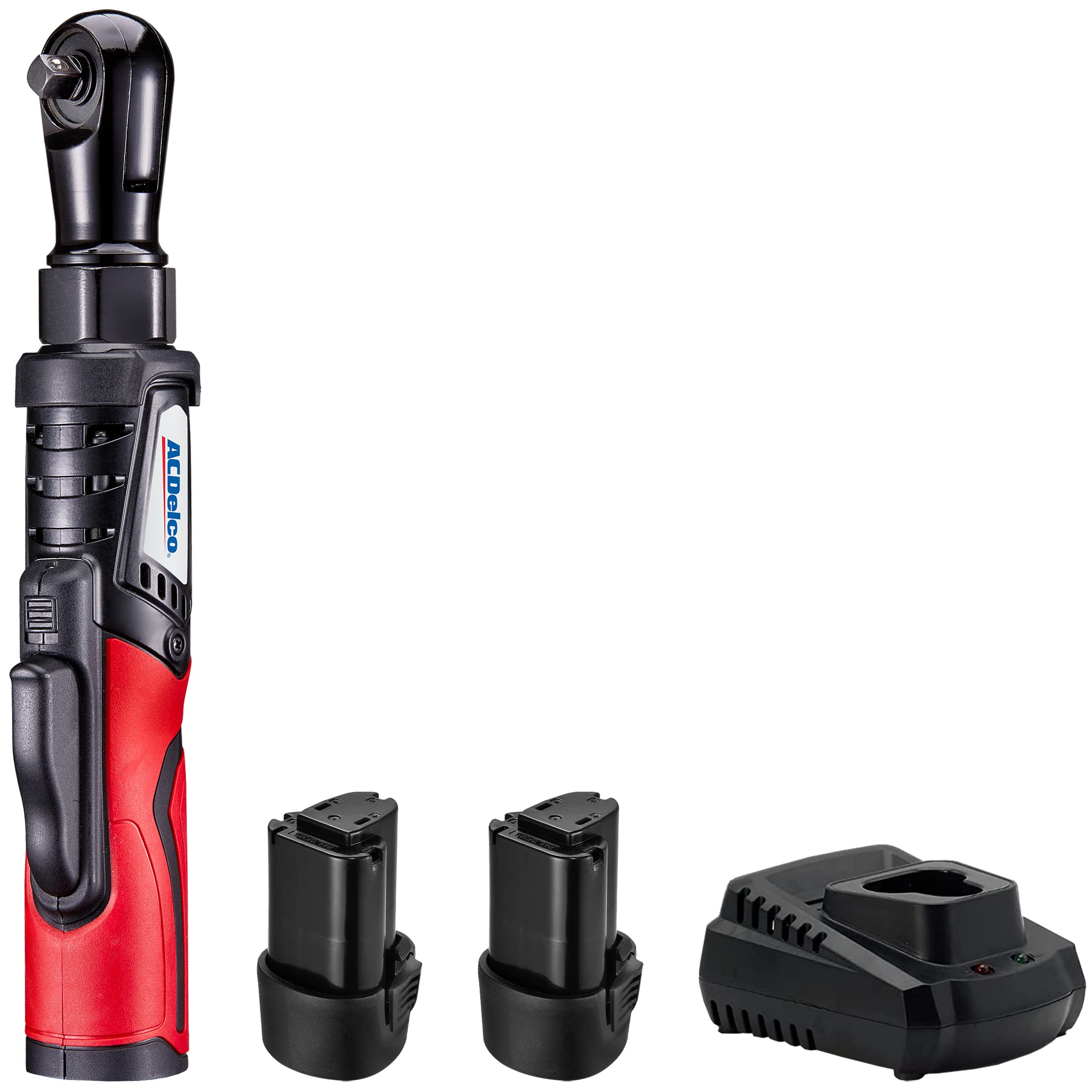 ACDelco ARW1210-3P2 G12 Lithium-Ion 12V (10.8V) Brushless 3/8” Electric Cordless Ratchet Wrench Set Power Tool Kit | Tool Set Includes x2 Battery Packs & Charger