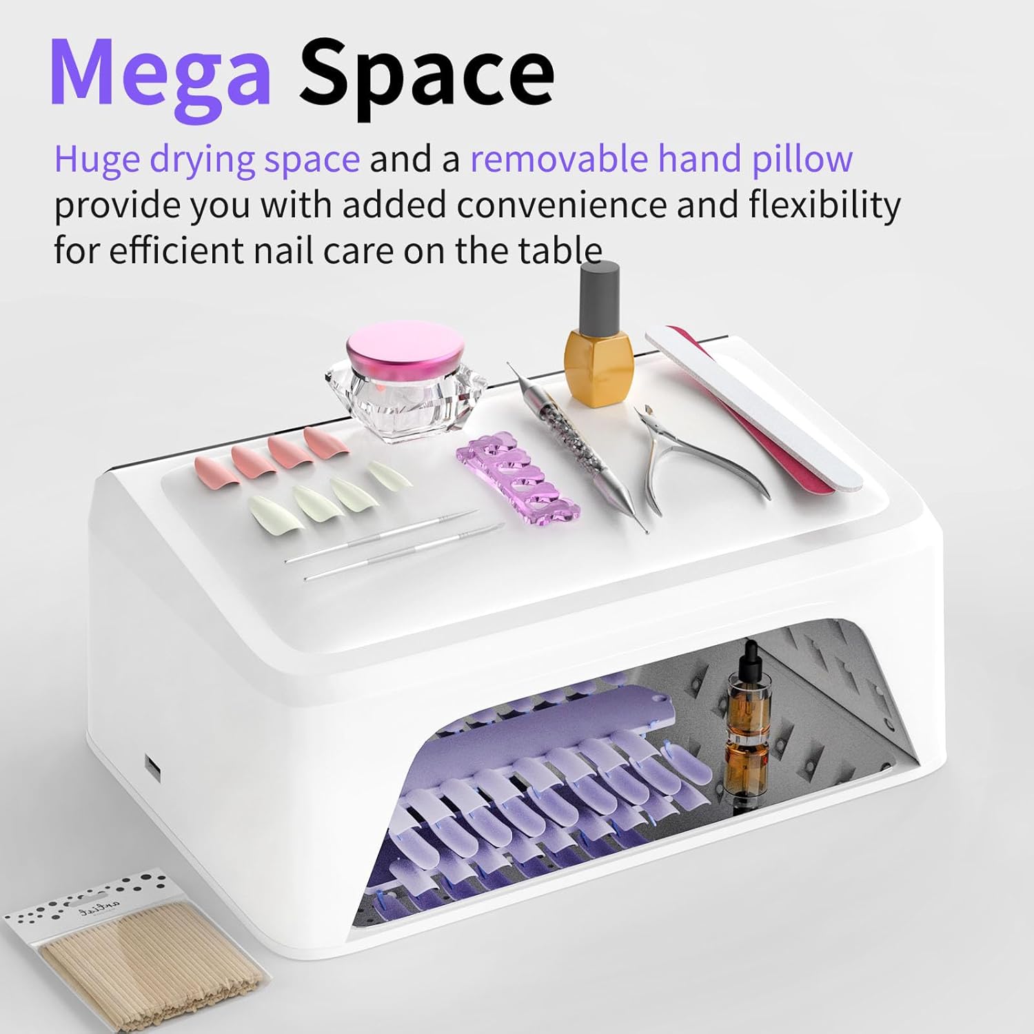 ZIZZON UV LED Nail Lamp with Arm Rest Pillow for Gel Polish 72W Power Nail Light Dryer with 4 Timers and Touch Screen Perfect for Salon or Home Use