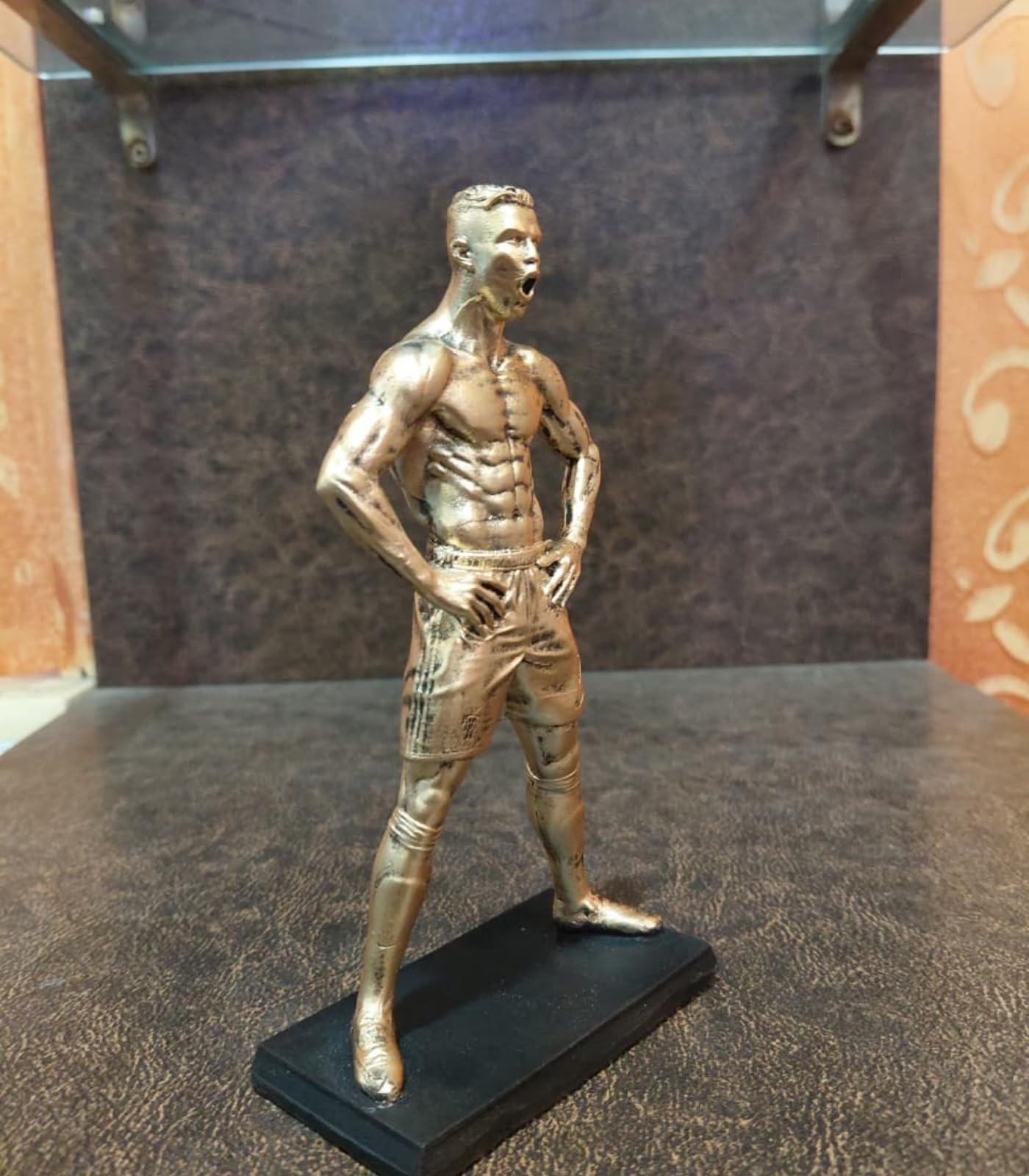 Golden CR7 Football Statue - Resin Figurine -4 Golden CR7 Football Statue - Resin Figurine -4