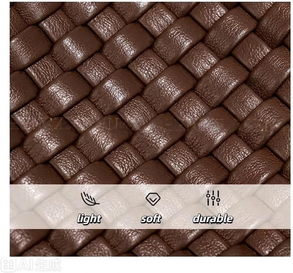 Large Woven Leather Hobo Handbag with Matching Pouch, Brown Braided Tote Shoulder Bag, 2 Piece Set - Image 9