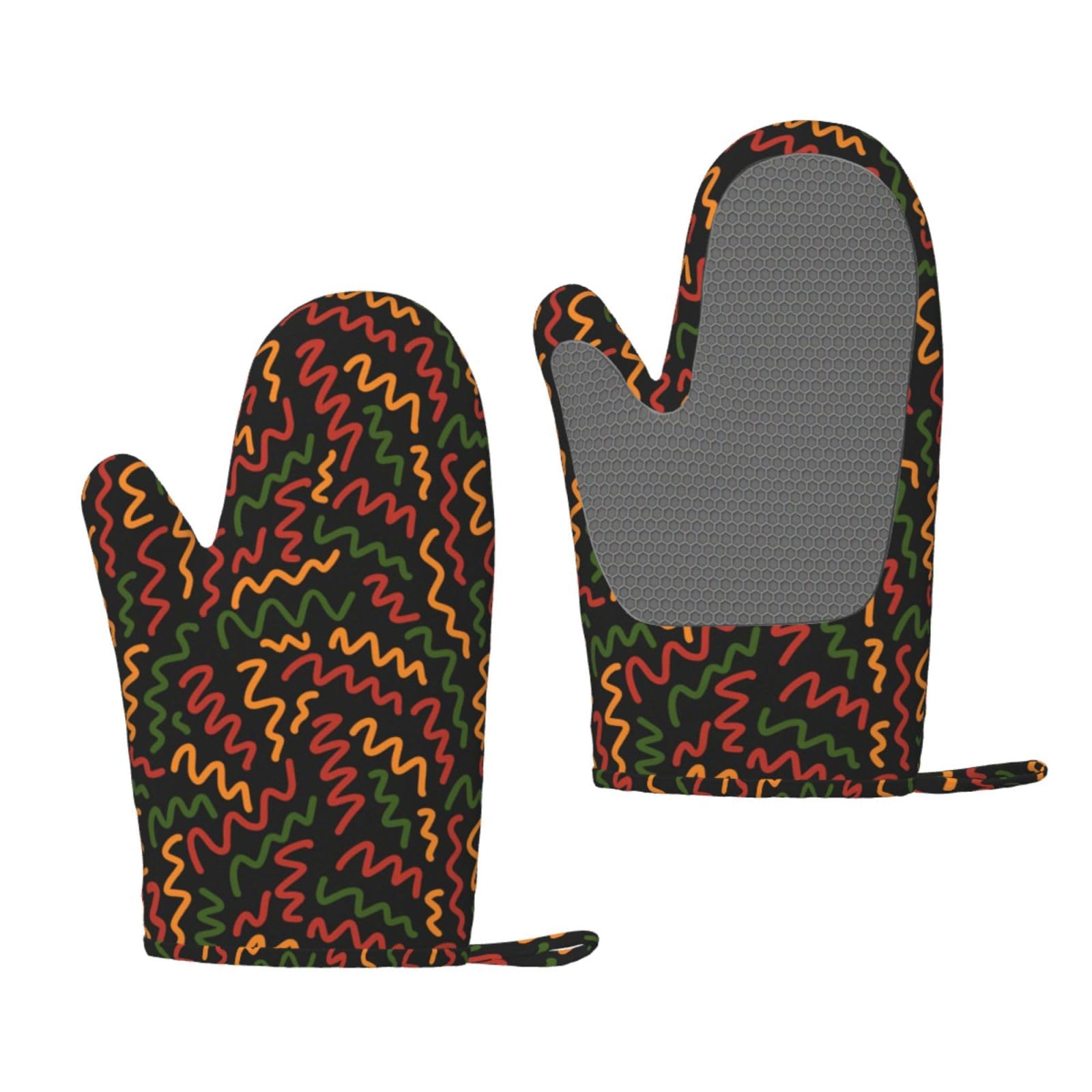 Happy Juneteenth Freedom Day Oven Mitts Pot Holders Resistant Silicone Oven Gloves for Kitchen Baking BBQ