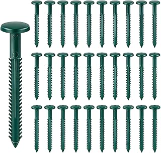 30Pcs 3 Inch Vinyl Shutter Fasteners, Window Shutter Panel Pegs Shutter Screws Lok Pins Plastic Shutter Spike Anchors for Installing Decorative Exterior Wood Aluminum Vinyl Shutter (Forest Green)