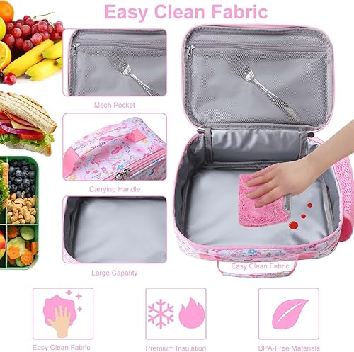 Miniatura 36 de RHCPFOVR Kids Lunch Bag - Insulated Lunch Box for Boys Girls,Washable Lunch Bag and Reusable Toddler Leak-proof Lunchbox for School and Daycare