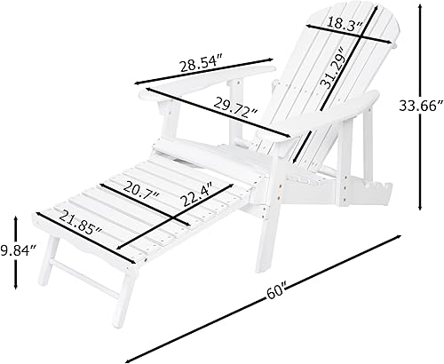 Miniatura 5 de Silla Adirondack plegable de madera de acacia rústica con diseño de listones, muebles de patio al aire libre resistentes a la intemperie para
