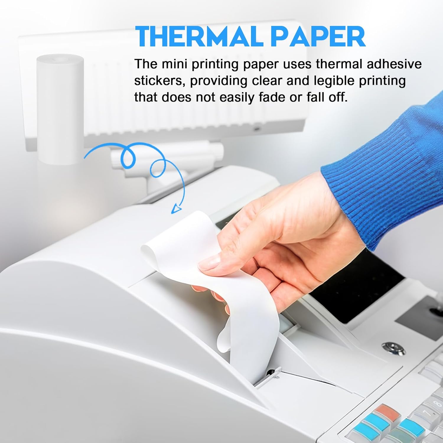 16 Rolls Mini Printer Paper 57x25mm Thermal Printer Paper Color for Mini Sticker Portable Pocket Printer