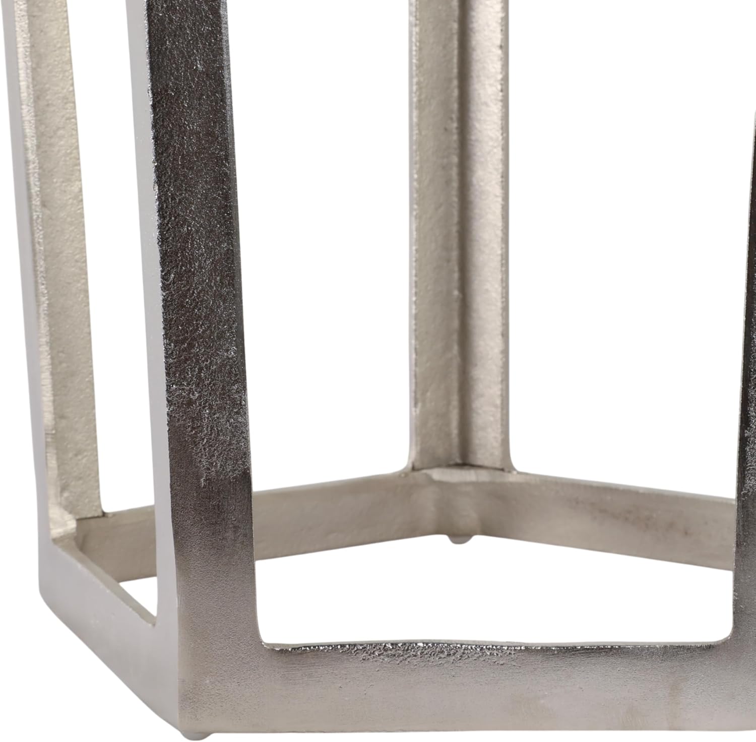 End Table, Side Table, or Night Stand for Home Decor - Marble Accent Table with Pentagon Top and Slim Frame for Small Spaces - Chic Table for Living Room, Bedroom, or Office - 22" Silver & Black