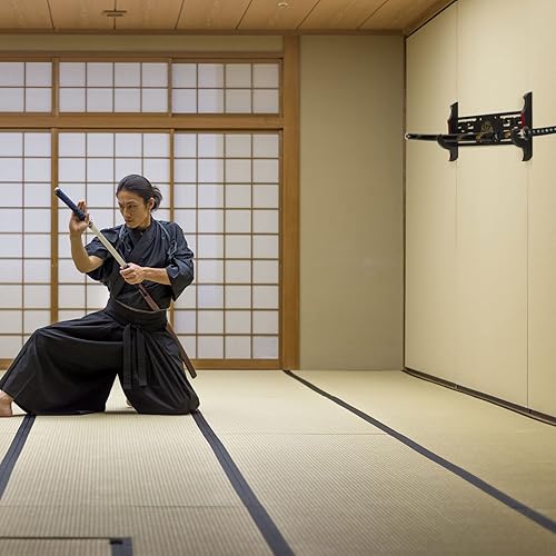 Miniatura 7 de Gerrii Katana 1 Tier Sword Wall Mount Sword Holder Display Hanger Gifts for Valentine Red Velvet Padded Japanese Wakizashi Samurai Display Rack