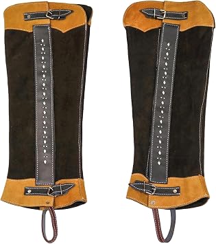 M-Royal Saddles Gamuza Polainas Largas Cafe Long Half Chaps