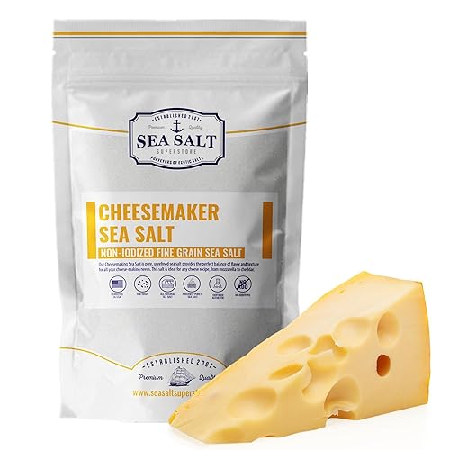 Sal marina de queso, sal de grano fino para hacer queso casero, no yodado, sin aditivos, Kosher (bolsa de 14 onzas) - Superstore de sal marina