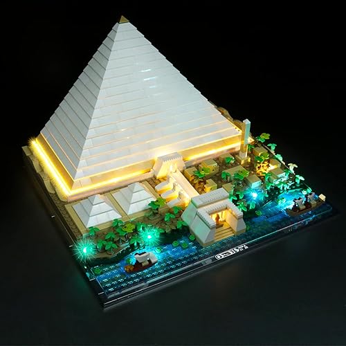 Miniatura 2 de VONADO Kit de luz LED para Lego 21058 Great Pyramid of Giza (sin modelo), kit de iluminación de construcción compatible con Lego 21058 Arquitectura