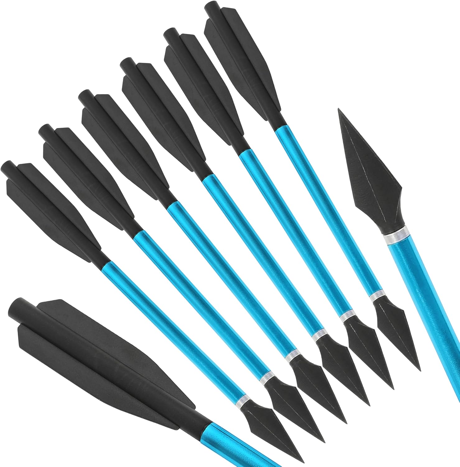 6.3'' Archery Arrows Aluminum Arrow Shaft Hunting Small Short Arrow Crossbow Bolt for Outdoor Hunting Target Archery Shooting Training (6pcs/12pcs)