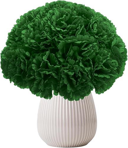 Miniatura 8 de DH EYB Flor de clavel de seda, 50 flores artificiales, utilizada para decoración de boda, flores hechas a mano, diámetro de flor de clavel de 3.5