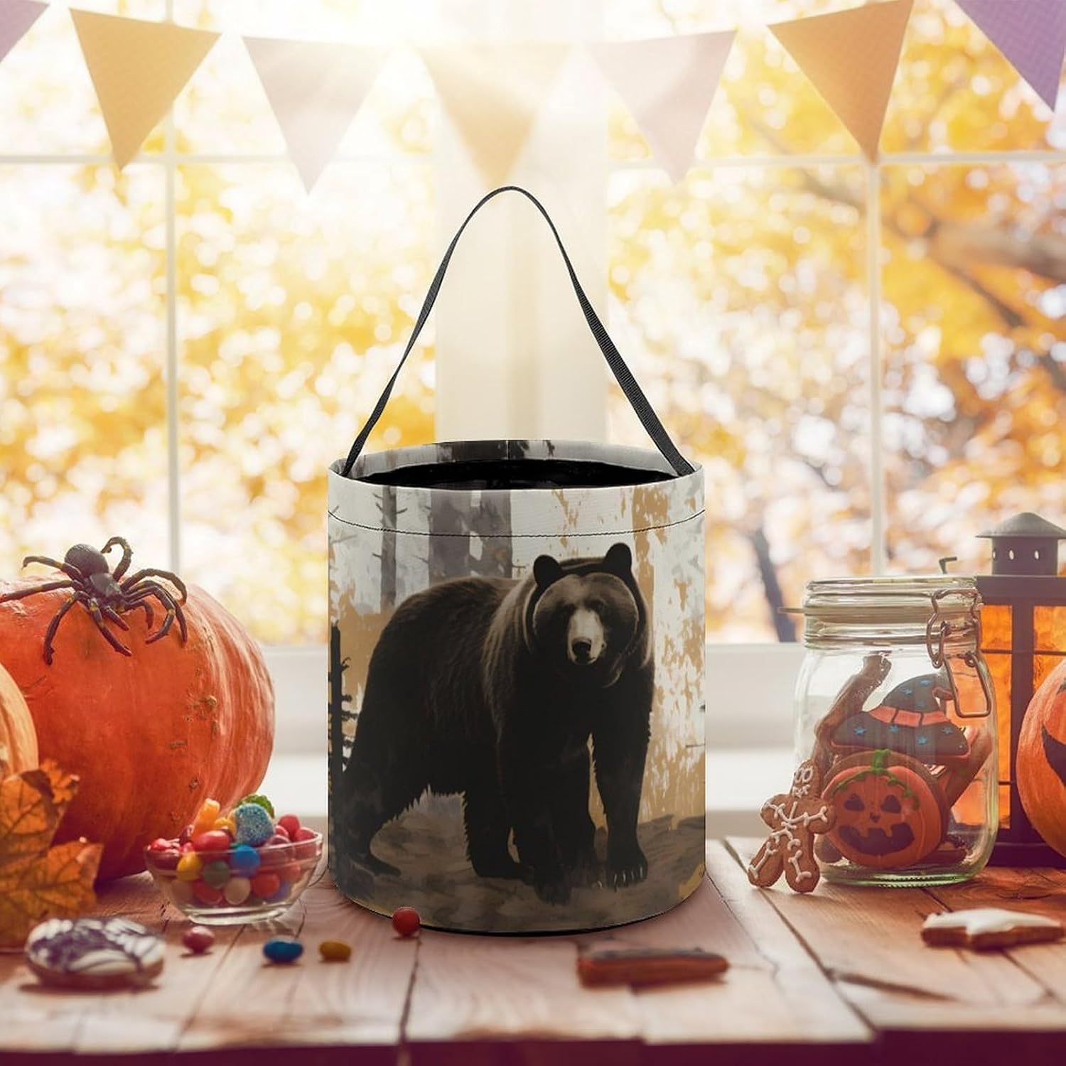 Animal Bear Halloween Treat Bag Reusable Candy Basket Tote Goody Bags Gift Party
