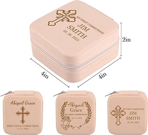 Miniatura 7 de Regalos de primera comunión para niñas, joyero personalizado para la primera comunión con nombre personalizado, fecha, primera comunión, caja de