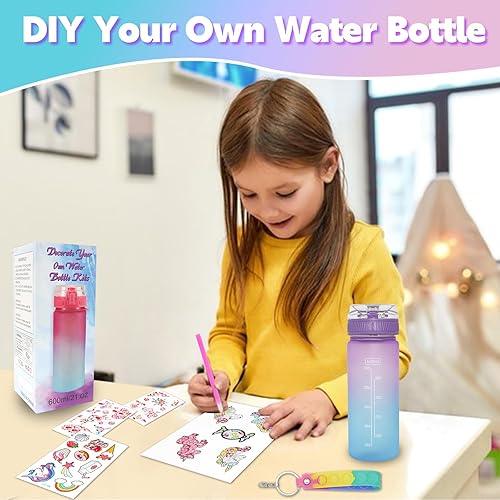 Miniatura 2 de Artesanía de pintura de diamante con gemas de unicornio, artes divertidas para decorar tu propia botella de agua, kits para niñas, regalos