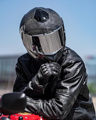 Miniatura 7 de ILM Full Face Dual Visor Adult Motorcycle Helmet with Rear Wing, Pinlock Compatible Men Women Motorbike Street Bike Helmet DOT Approved Model-861