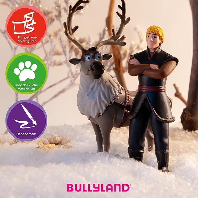 Foto 2 de 5 de Bullyland 13414 - Juego de Figuras de Jubileo de la Princesa Elsa, Anna, Salamandra Bruni, Kristoff y Sven…