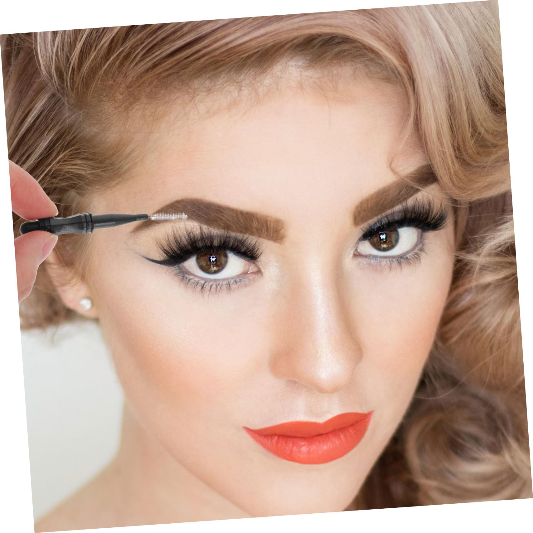 Healeved 50Pcs Eyebrow Brushes with Cap Micro Lamination Small Eyebrow and Lash Wands for Eyelash Extension Supplies Portable and Practical Makeup Applicators for Natural Look