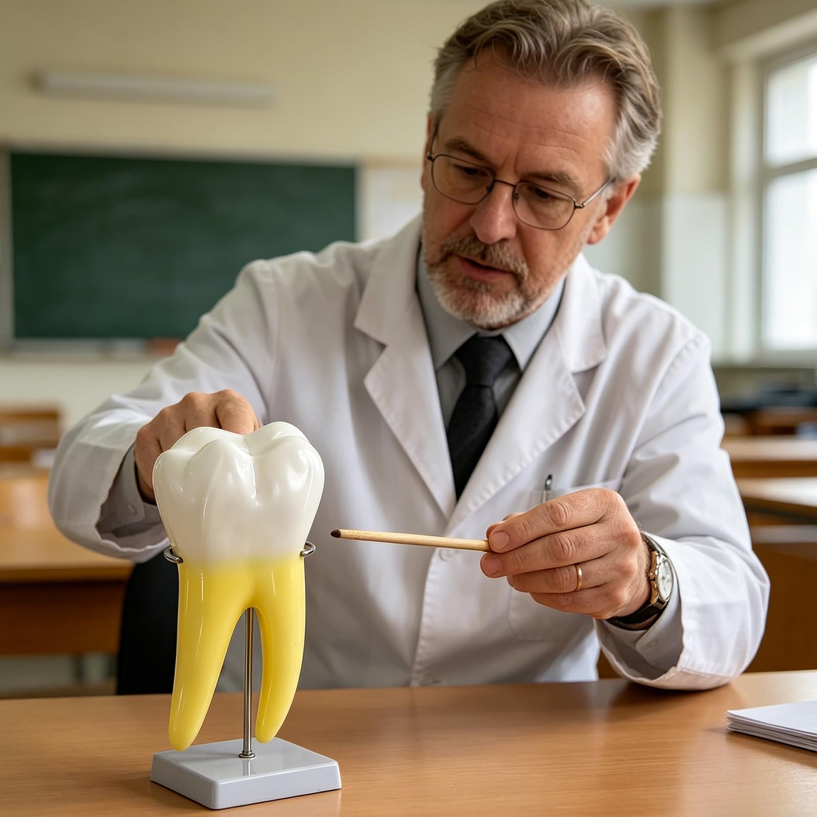 Modelo de enseñanza molar realista modelo de demostración de dientes molares en diseño de base estable para la educación de la escuela de medicina, anatomía humana
