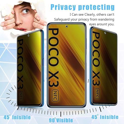 Miniatura 4 de Anbzsign - Protector de lente de cámara y 2 unidades Protector de pantalla de cobertura completa de privacidad para Xiaomi Poco X3  Poco X3 NFCPoco