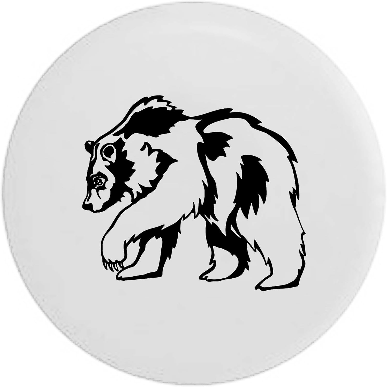 Pike Grizzly Bear Hunting Woods Trailer RV Spare Tire Cover White 31 in