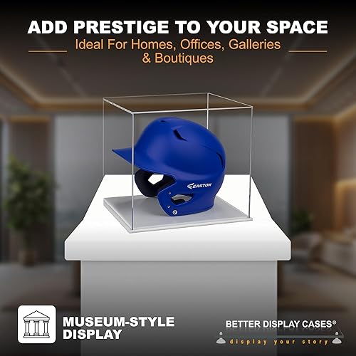 Vista 463 de Better Display Cases Versátil vitrina de acrílico transparente - Caja rectangular grande con base blanca 18" x 12" x 3" (BK09)