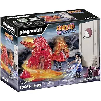 PLAYMOBIL Naruto Shippuden 70666 Sasuke vs. Itachi Interactive Sibling Fight with Mangekyou Sharingan and Energy Spirit Susano'o Itachi's Revenge Train Toy for Children from 5 Years