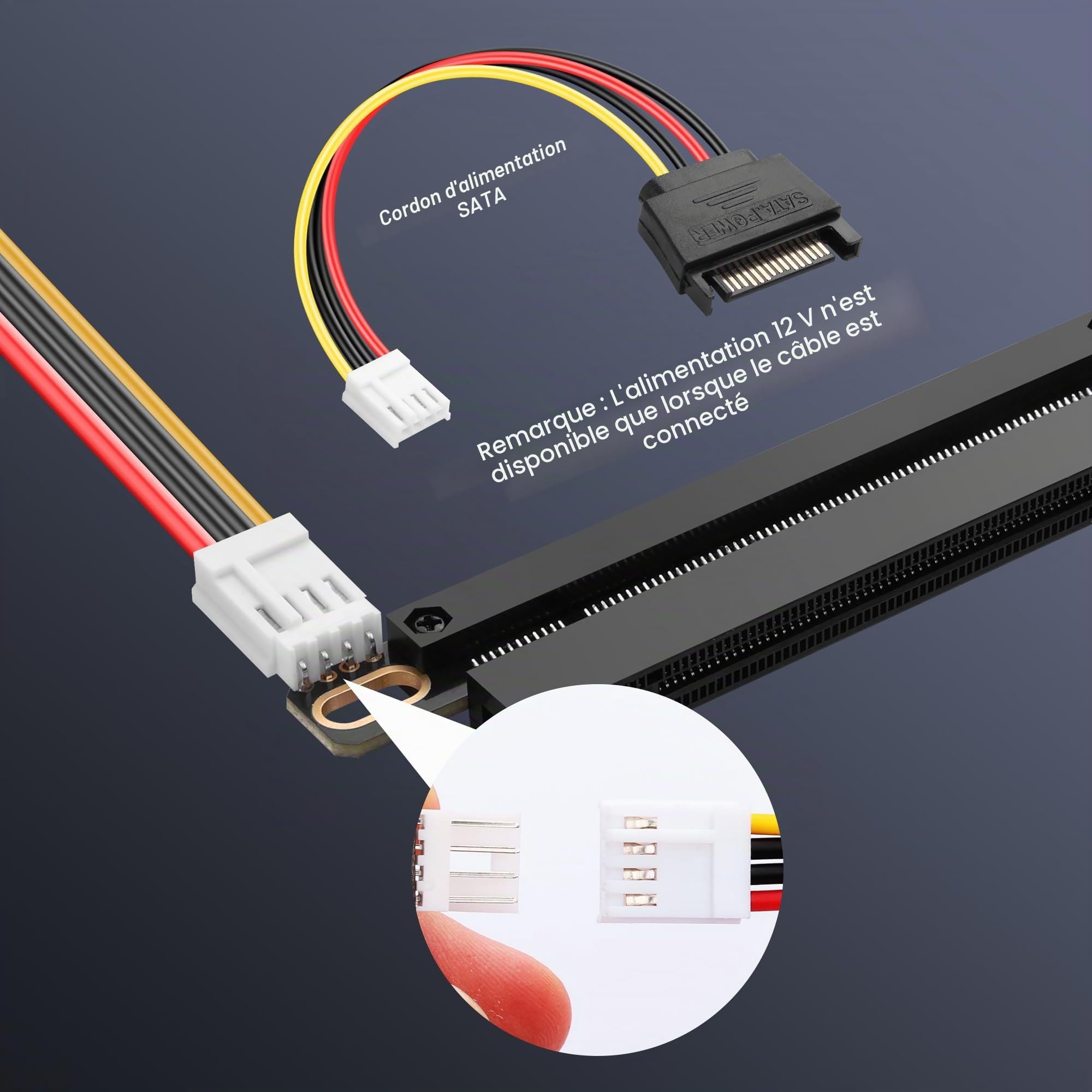 SinLoon Câble d'extension M.2 NGFF NVMe Key M vers PCIe 3.0 X16 M.2 vers PCI-E 3.0 X16 femelle pour M2 2230 2242 2260 2280 20 cm