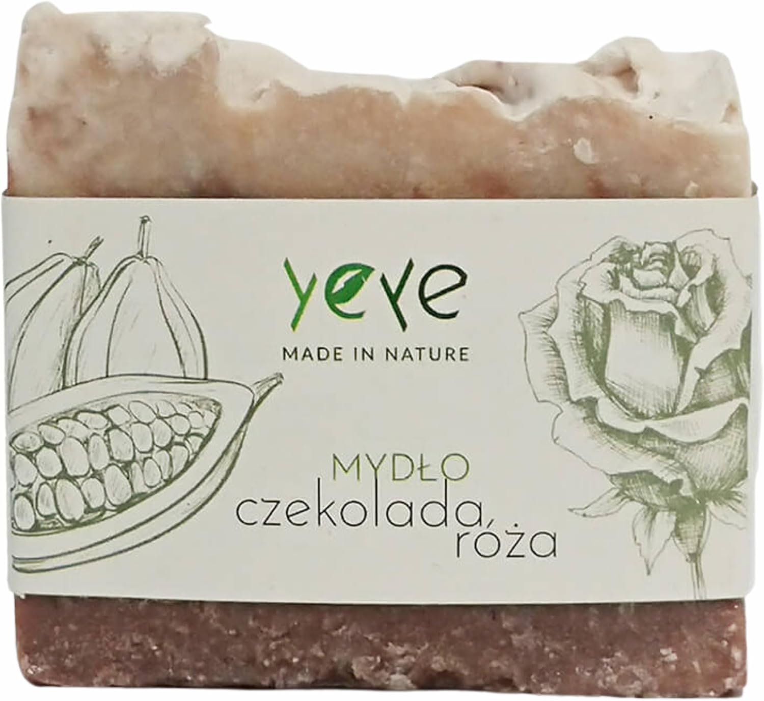Naturalne mydło ręcznie robione czekolada róża - Do mycia twarzy i ciała, nawilżające, odżywcze dla skóry, ujędrniające, rewitalizujące, antyaging, handmade, naturalne składniki - YEYE Made in Nature