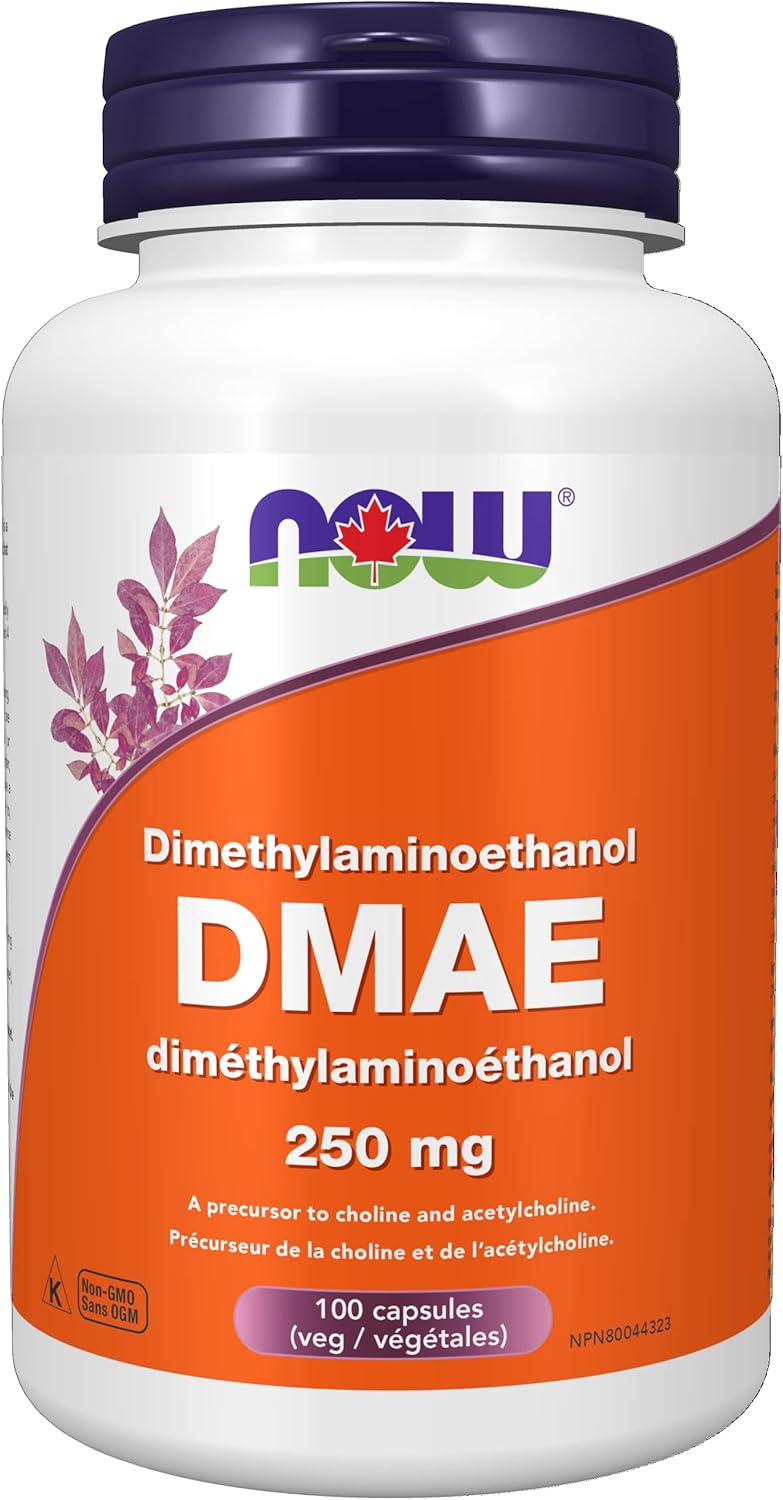 NOW Dmae Capsules, 250mg, 100 Count Amazon.ca Health & Personal Care