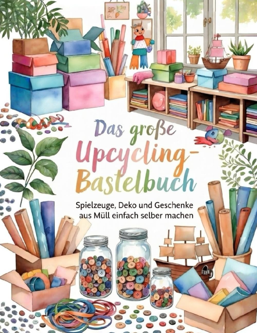 Basteln mit Müll: 70 kreative Upcycling-Projekte für Kinder: Spielzeug, Musikinstrumente, Dekorationen und vieles mehr – einfach selbst basteln. Ein DIY-Buch mit Schritt-für-Schritt-Anleitungen.