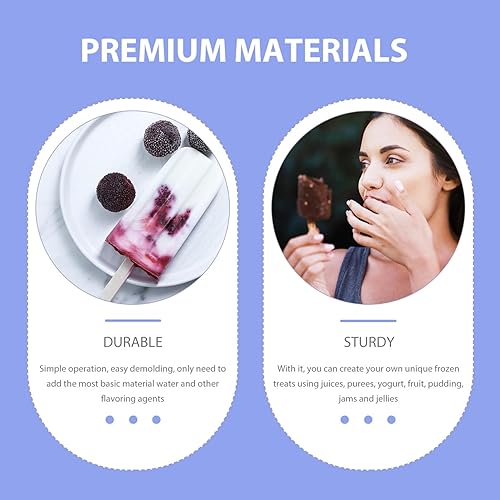 Miniatura 5 de Hemoton Moldes de silicona para bandeja de postre, herramientas para helado de dona, moldes de hielo, moldes de silicona para paletas de 4