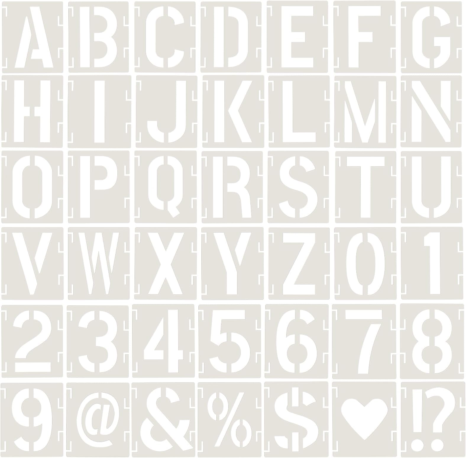 20 Feuilles Pochoirs Alphabet Réutilisables - Lettres Pour Bricolage Et Créativité