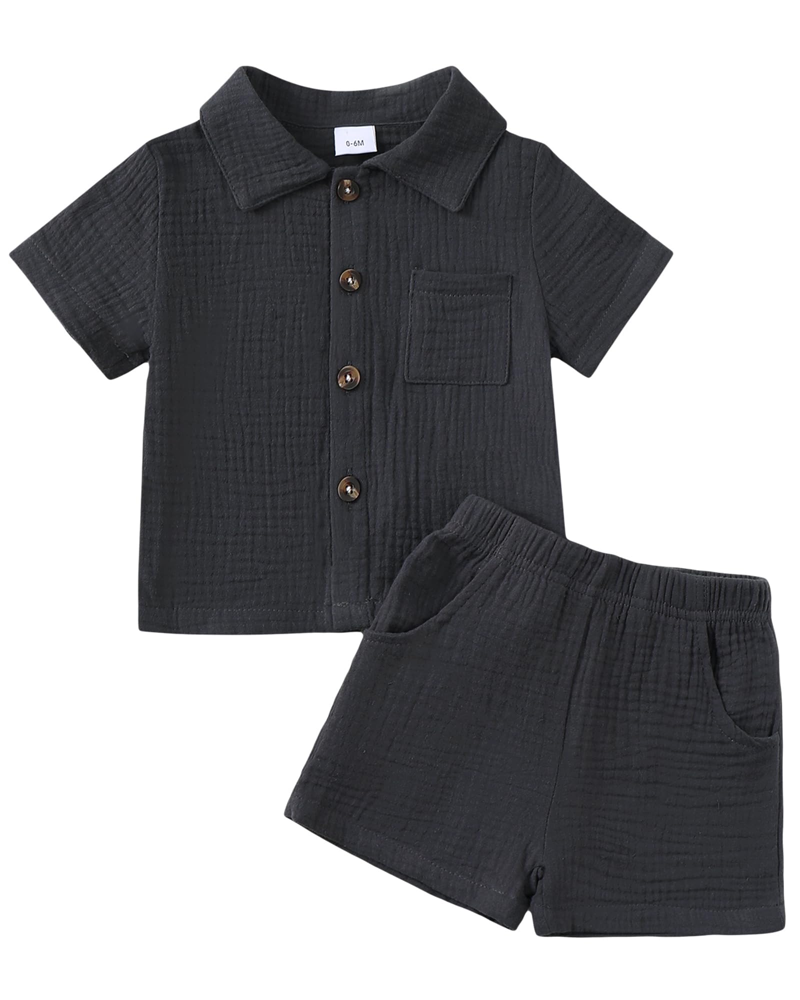 Jecson Baby Boy Clothes Baby Boy Outfits Baby Boy Summer Clothes Cotton 2 Piece Set with Button Down Shirt and Shorts 0-3T