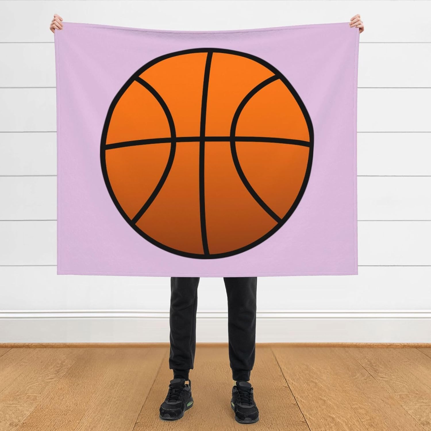 Basketball Print Cozy Soft Blankets Warm 50x60 in Lightweight Blanket for Camping Travel