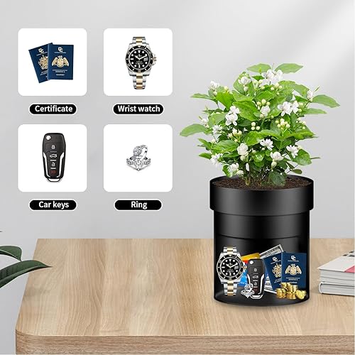 Miniatura 3 de Sdstone Caja fuerte de desviación de macetas con bolsa de dinero ignífuga y cerradura, caja de seguridad oculta secreta, soporte para exteriores,
