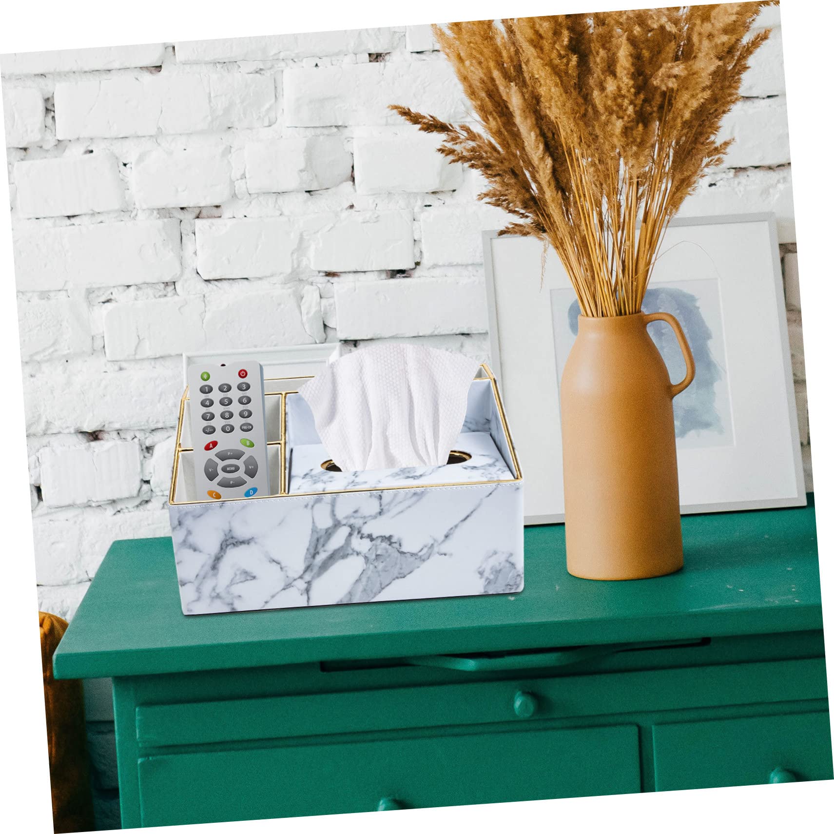 Pu-fernbedienungs-organizer Für Schreibtisch Taschentuchetui Mit Multi-design Fernbedingungshalter Und Taschentuchbehälter Organizer Für Kleinigkeiten