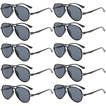 OWL 10 Pack Kids Aviator Sunglasses Small Fit UV400 Protection Bulk Set, Plastic Frame Shades for Children Ages 36