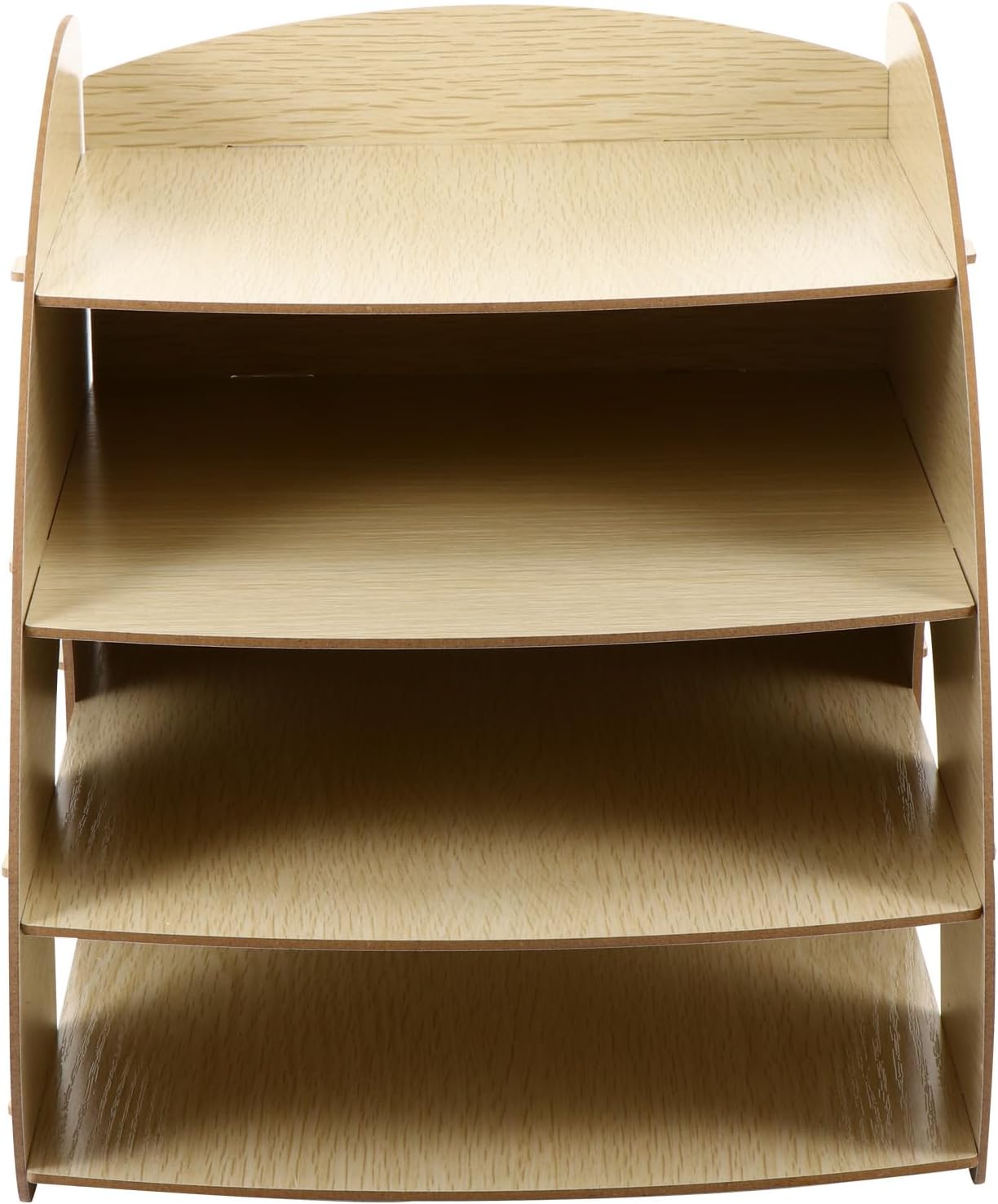 Yardwe Wooden Multi-layer File Organizer Desktop Shelf Oak Small Desk Storage Rack Paper Document Holder Office Supplies Storage Box for A4 Files