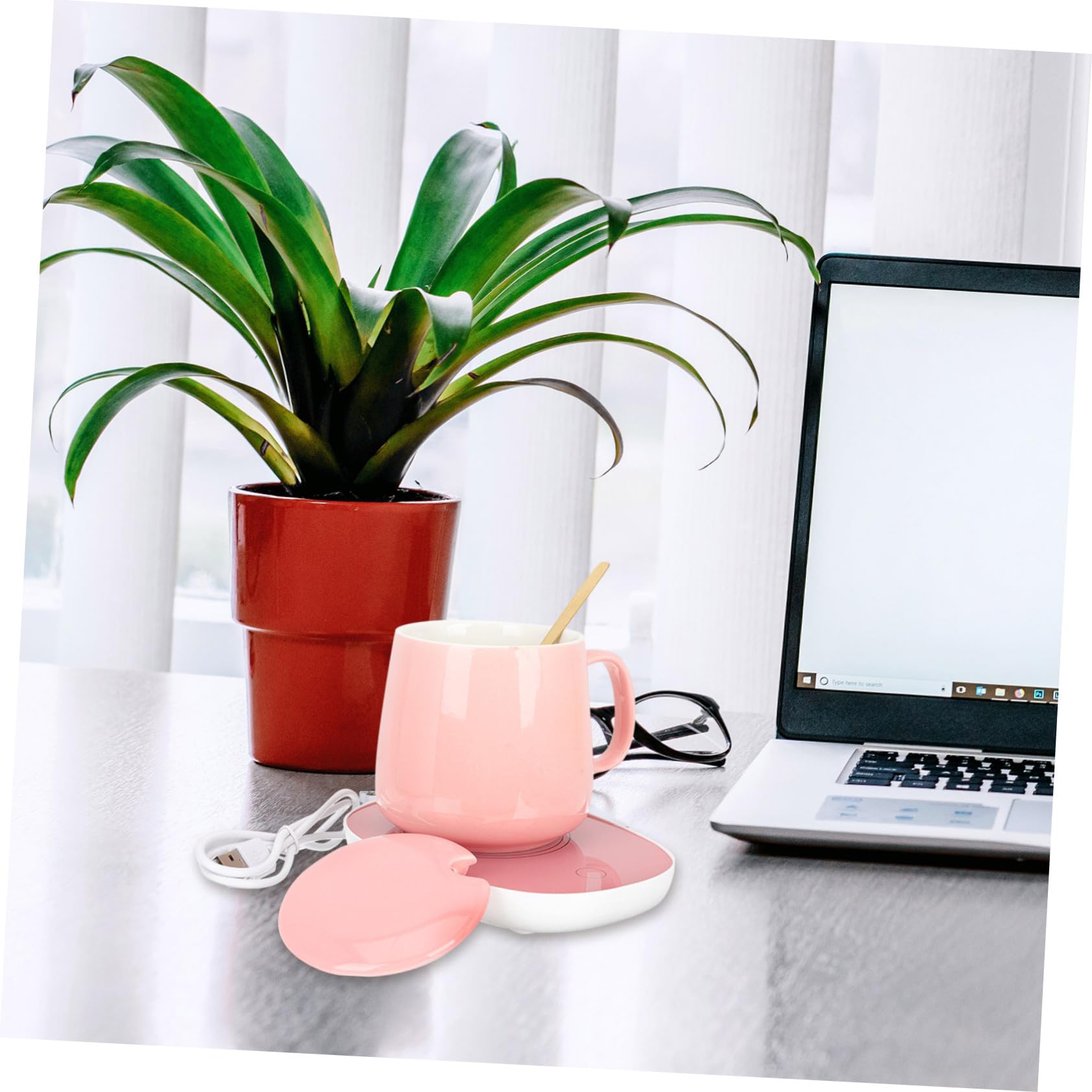 BESTonZON 1 Ensemble Chauffe-Tasse Automatique fe-Bougie Bureau USB Plaque À Café Cappuccino
