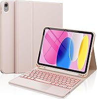 Vista 17 de CHESONA para iPad de 10ª generación Funda con teclado, 2 canales inalámbricos para iPad (A16) 11ª/10ª generación (2025/2022), retroiluminación