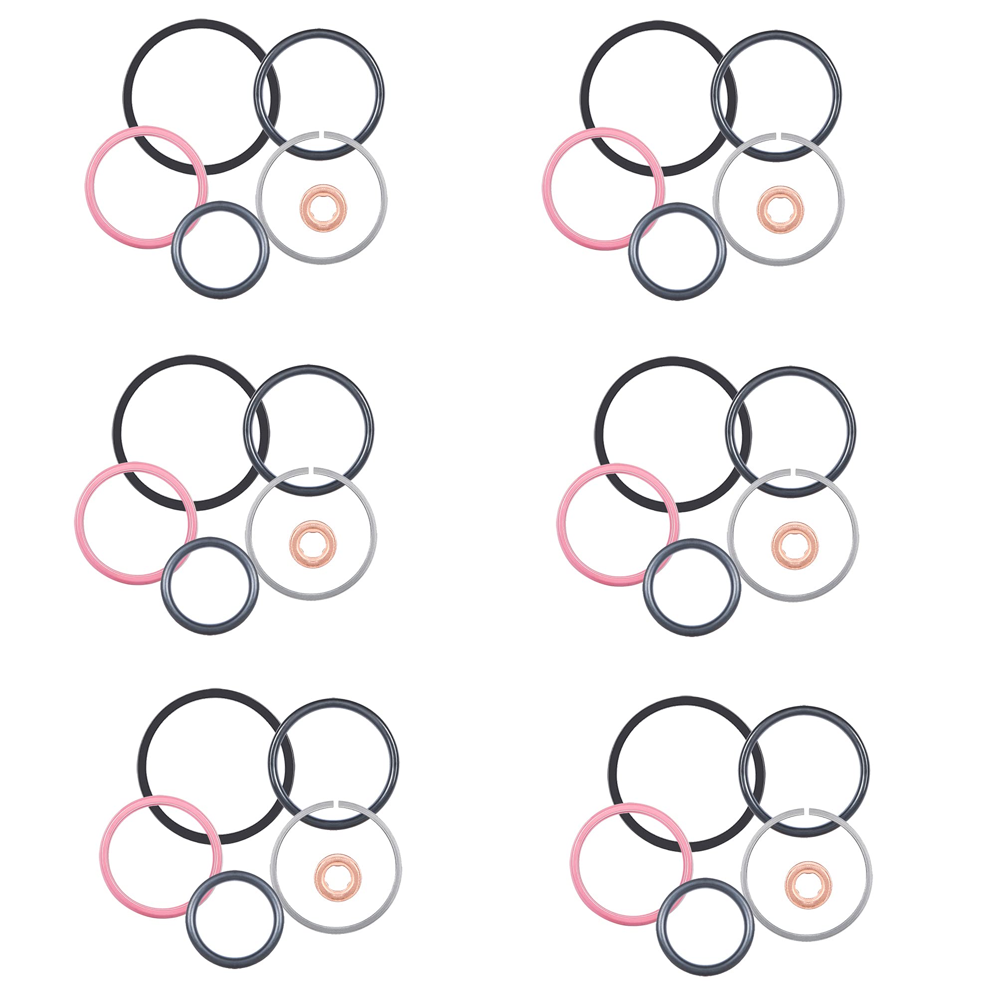 CASTNOOCASTNOO Diesel Fuel Injector O-Ring Seal Kit Compatible for CAT Caterpillar 3126B Diesel 0R9350 (6)