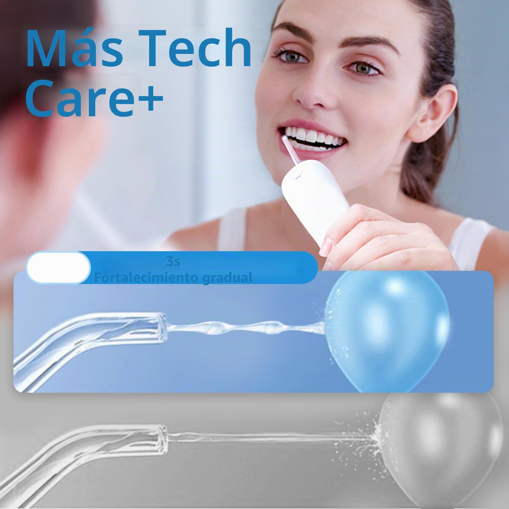 Flosa de agua [Portable inalámbrico dental] 6 Modos e IPX7 oral recargable de agua recargable Dientes de agua de agua Picks Floss, uso del hogar para flores de agua para bridges/cuidados de encías.
