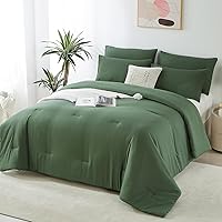 Vista 12 de KAKIJUMN Juego de edredón individual de 2 piezas con 1 edredón y 1 funda de almohada (caqui, individual)