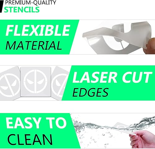 Miniatura 3 de Plantillas de superhéroes para pintar sobre madera, 16 unidades, plantillas de superhéroes, avatares y logotipos (6 pulgadas)