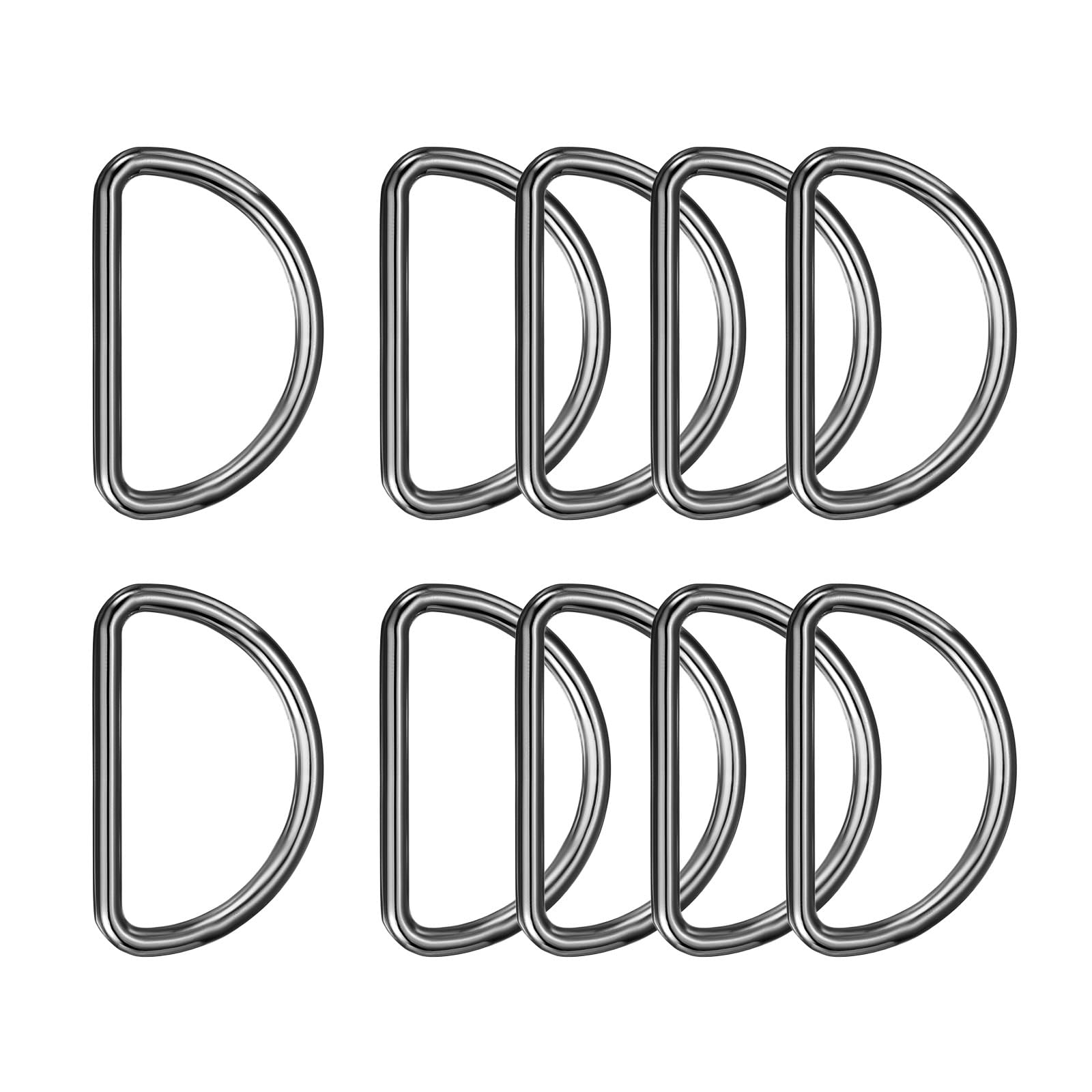 PATIKIL Metal D Ring, (3/4", Gunmetal)(10 Pcs), Heavy Duty Welded Solid D Rings Metal D Buckle, Suit for Bags/Backpack/Wallets/Leather/Straps/Webbing/Pet Collars/Hardware Assorted