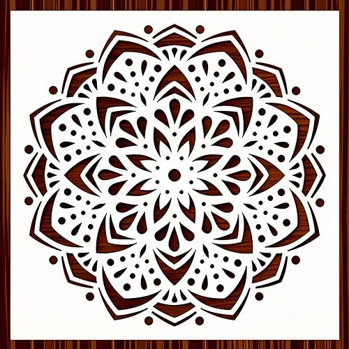 Miniatura 5 de Plantillas de pared para pintar con patrón grande de 12 x 12 pulgadas, plantillas de suelo grandes reutilizables, plantillas de azulejos simples