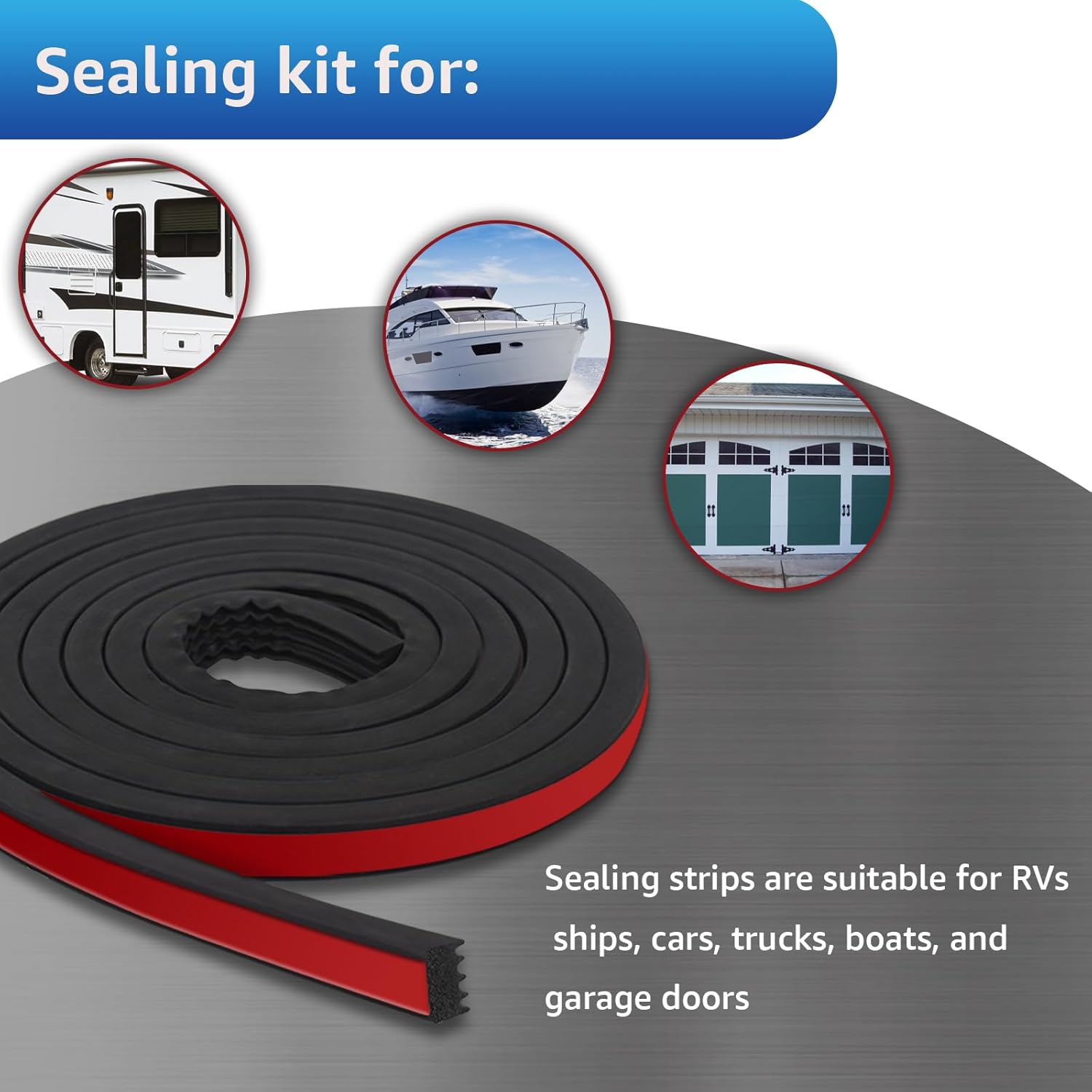 326A0004 Service Kit Ribbed Bulkhead Seal 3/5" x 360", Service Kit Tonneau Cover Bulkhead Self Adhesive EPDM Ribbed Foam Rubber Seal for RV,Truck,Garage Door,Boat, Marine, Auto Tailgate