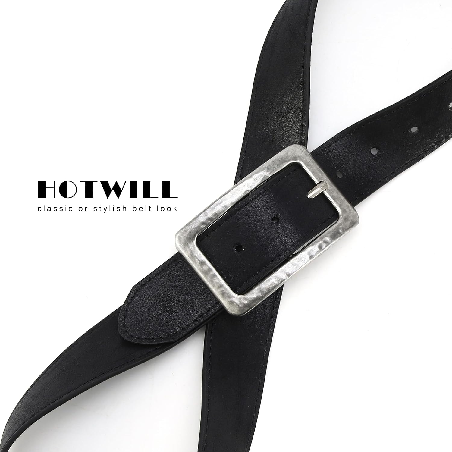 HOTWILL Wide Chunky Belts for Women Jeans Dress Vintage Buckle